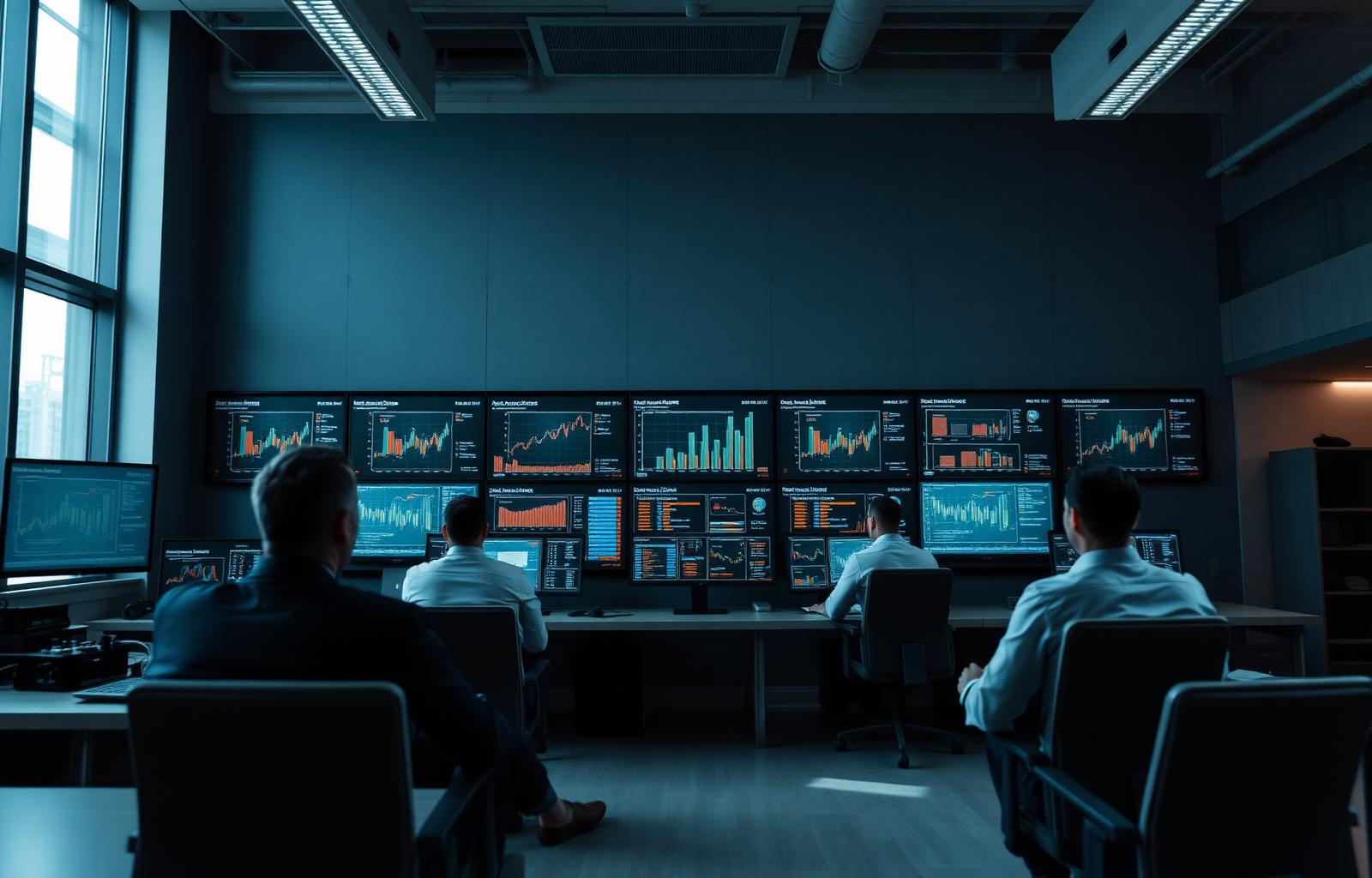 Operations control centre with live performance dashboards